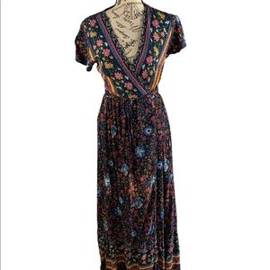 Aly Daly large wraparound floral maxi dress